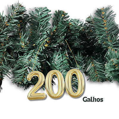 Festão Natalino Arramado Luxo Flexível Natal 200 Galhos