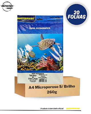 Papel Fotográfico Microporoso Sem Brilho A4 260g - 20 Folhas Masterprint Premium