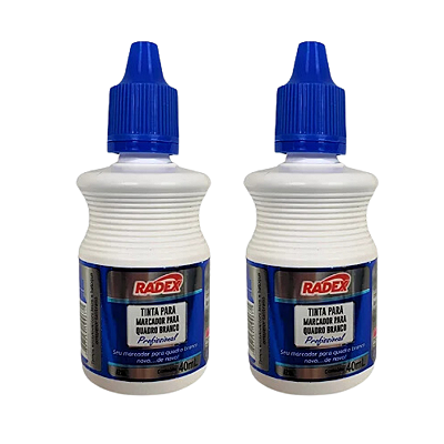 Tinta para Marcador de Quadro Branco 40ml – 2 Unidades Radex