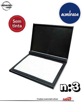 Almofada para Carimbo Carimbeira Radex Nº3 Sem Tinta – Média 10,8x6,6cm