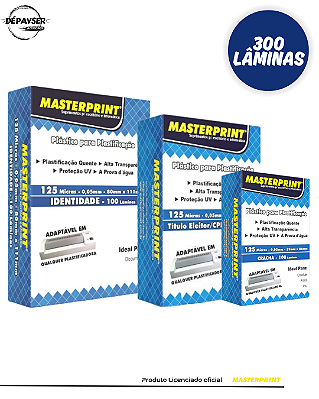 Kit para Plastificação 300 Unidades – Tamanhos RG, CPF e Crachá | 125 Micras (0,05mm) – Brilho e Proteção Profissional