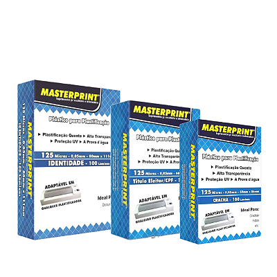 Kit para Plastificação 300 Unidades – Tamanhos RG, CPF e Crachá | 125 Micras (0,05mm) – Brilho e Proteção Profissional