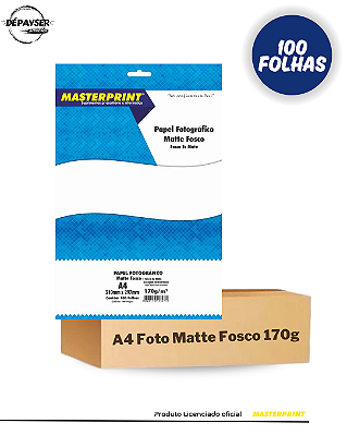 Papel Fotográfico Fosco (Matte) A4 170g – 100 Folhas Masterprint Premium