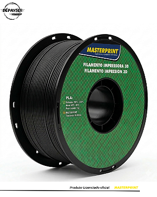 Filamento PLA Preto 1.75mm 1kg para Impressora 3D – Masterprint