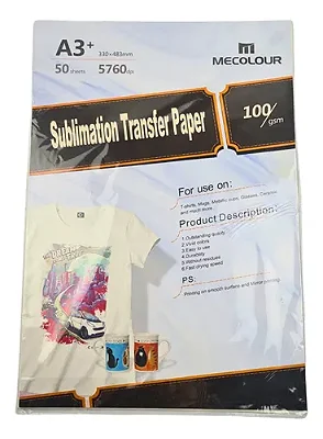 Papel Sublimático Branco A3+ 100g - 50 Folhas Mecolour