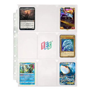 10 Folhas Plásticas para Fichário com 9 Bolsos – Ideal para Cartas Pokémon, Magic e Álbum YES!