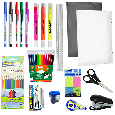 Kit Volta às aulas Material Escolar II Completo Infantil ao Ensino Médio – Faculdade