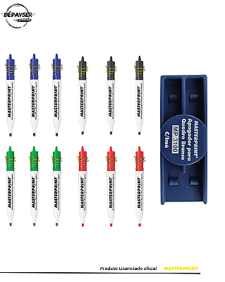 Kit Apagador para Quadro Branco com 12 Pincéis Recarregáveis – Praticidade e Durabilidade para Apagar Fácil