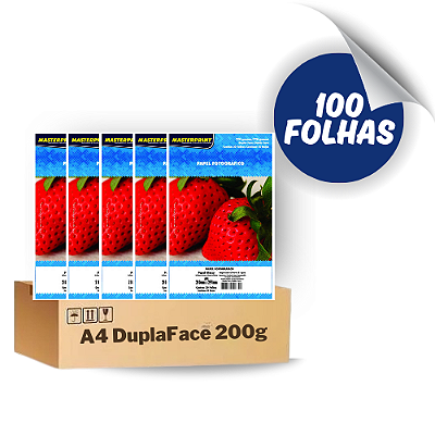 Papel Fotográfico Glossy Dupla Face A4 220g – 100 Masterprint Folhas Premium