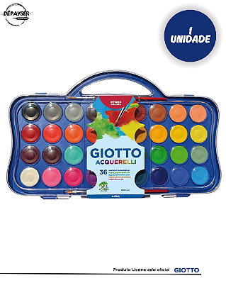 Estojo Aquarela Pastilha Giotto 30mm, C/36 Cores