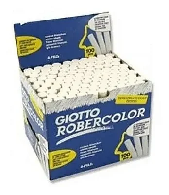 Giz Branco Giotto Robercolor 100 Unidades – Antipó para Quadro Escolar