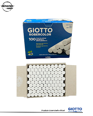 Giz de Lousa Branco Giotto Robercolor 100 Unidades – Antipó para Quadro Escolar