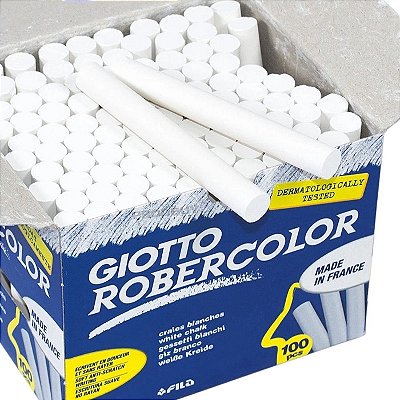 Giz Branco Giotto Robercolor 100 Unidades – Antipó para Quadro Escolar