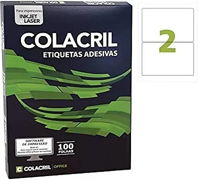 Etiqueta Adesiva A4 143,4x199,9mm 100 Fls Ca4368 Colacril Branco