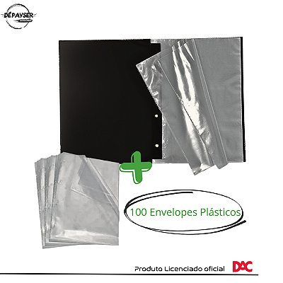 Pasta Catálogo A4 C/ 100 Saquinhos Para Guardar Desenhos Dac