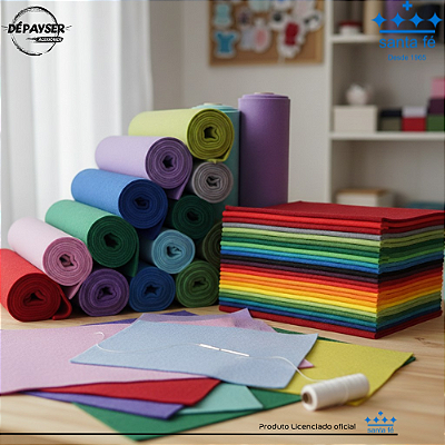 Feltro Liso Santa Fé Variedade De Cores 50cm X 70cm Premium