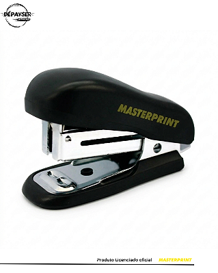 Mini Grampeador Masterprint p/ Até 16 Folhas Cor Preta