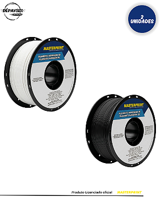 KIT 2 Filamentos PETG Preto + Branco 1.75mm 1kg para Impressora 3D – Masterprint