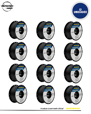 KIT 12 Filamentos PETG Preto 1.75mm 1kg para Impressora 3D – Masterprint