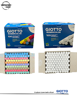Giz Escolar para Lousa Giotto Robercolor Branco + Colorido Antipó | 2 caixas