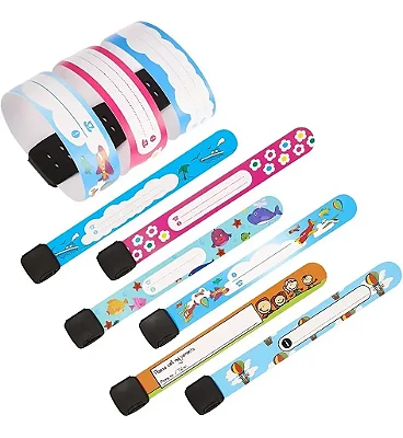 KIT 5 Unidades Pulseira De Identificação Infantil Impermeável