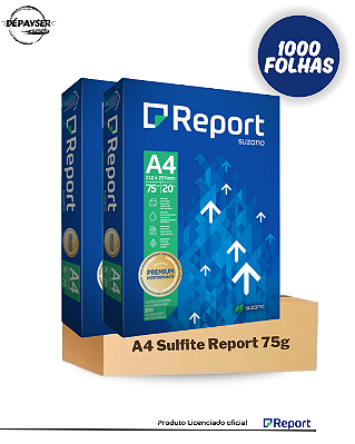 Papel Sulfite A4 Report Branco 75g Suzano- 1000 Folhas