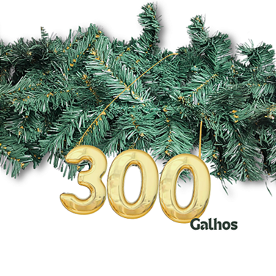 KIT 20 Festão Natal Aramado Verde 2,70 Metros - 300 Galhos