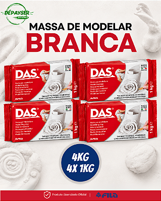 Massa De Modelar E Escultura De Cerâmica Fria 4kg - Das Cor Branco