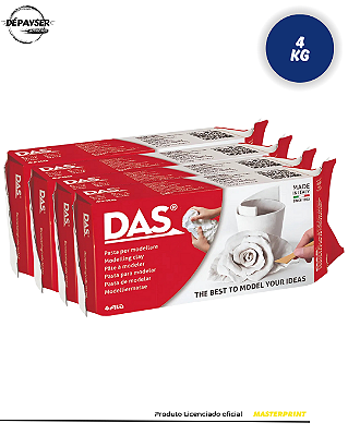 Pasta Massa De Moldagem Das White De 4 Kg De Cerâmica Fria Branco