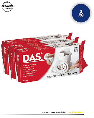 3 Kg De Massa Branca Das Das Para Modelar Cerâmica Fria Sem Forno, Cor Branca