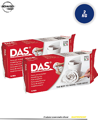 2 Kg De Massa Branca Das Das Para Modelar Cerâmica Fria Sem Forno, Cor Branca