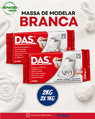 Massa De Modelar E Escultura De Cerâmica Fria 2kg - Das Cor Branco