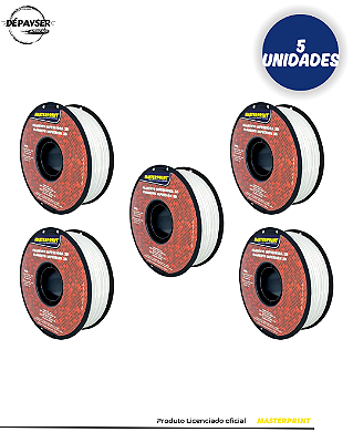 Kit 5 Filamentos PETG Branco 1.75mm 1kg Masterprint para Impressora 3D – Alta Resistência
