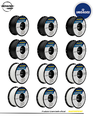 Kit 12 Filamentos PETG Preto 1.75mm 1kg para Impressora 3D – Masterprint