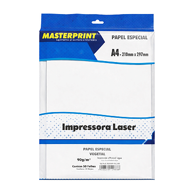 Papel Vegetal A4 Natural 90g Masterprint 50 Folhas