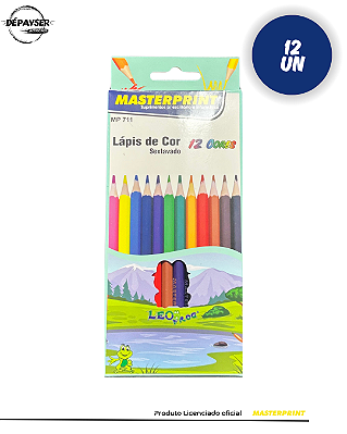 Lápis De Cor Sextavado Masterprint 12 Cores Resistente