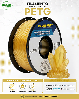 Filamento PETG Amarelo Translucido 1.75mm 1kg para Impressora 3D – Masterprint