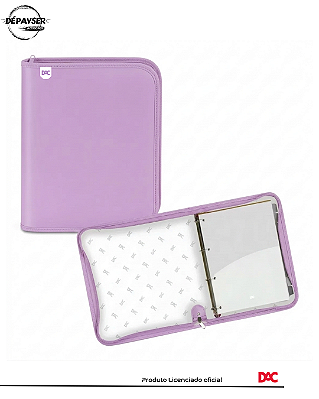 Fichário Universitário Com Zíper 48fls - Modelos Básicos Cor Lílas - Dac