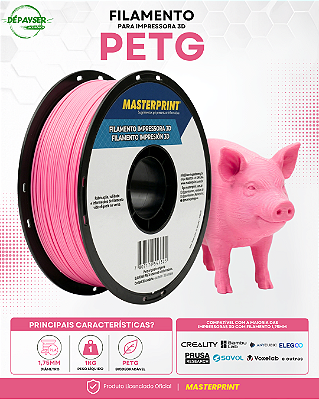 Filamento PETG Rosa 1.75mm 1kg para Impressora 3D – Masterprint