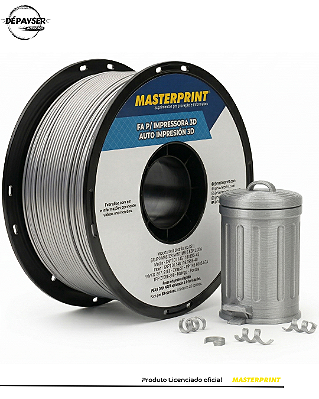 Filamento PETG Prata 1.75mm 1kg para Impressora 3D – Masterprint