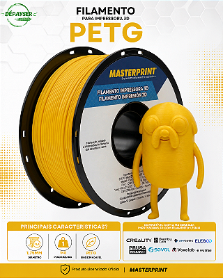 Filamento PETG Amarelo 1.75mm 1kg para Impressora 3D – Masterprint