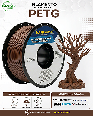Filamento PETG Marrom 1.75mm 1kg para Impressora 3D – Masterprint