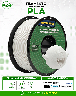 Filamento PLA Branco 1.75mm 1kg para Impressora 3D – Masterprint