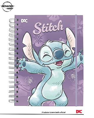 Caderno Inteligente Smart Disney Stitch Universitário 200x275mm 80 Folhas Personalizadas - DAC