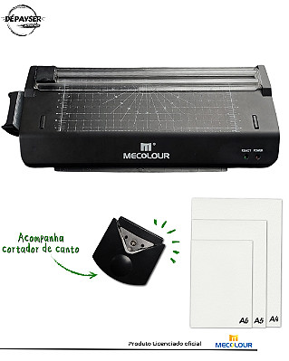 Plastificadora para Plastificação A4 Mecolour Laminadora Refiladora 3 em 1 Arredondador de Canto