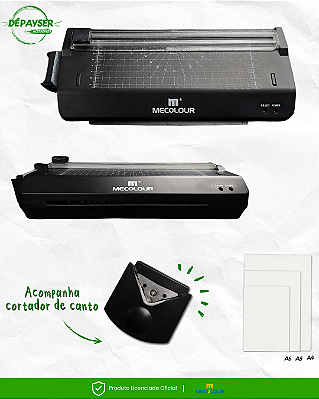 Plastificadora e Laminadora A4 Mecolour 3 em 1 com Refiladora e Arredondador de Cantos 220V