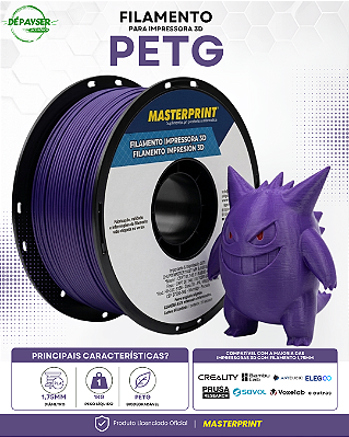 Filamento PETG Lavanda 1.75mm 1kg para Impressora 3D – Masterprint