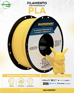 Filamento PLA Amarelo 1.75mm 1kg para Impressora 3D – Masterprint