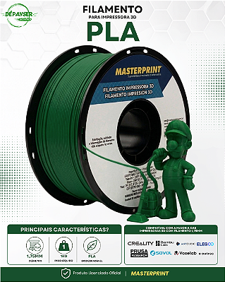 Filamento PLA Verde Escuro 1.75mm 1kg para Impressora 3D – Masterprint