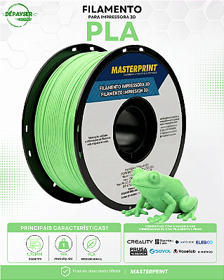Filamento PLA Verde 1.75mm 1kg para Impressora 3D – Masterprint